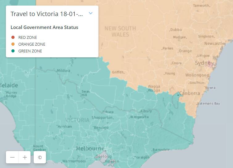 Victoria's travel permit has been updated to reflect the "green" status of NSW border areas.