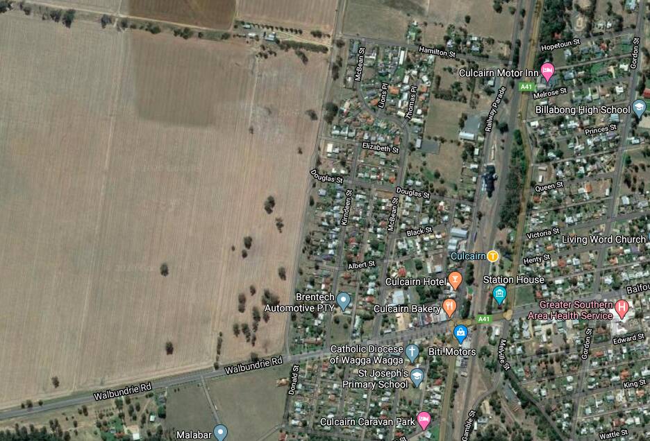 Farmland at the fringes of Culcairn is subject of a business case and planning proposal to the NSW government. 