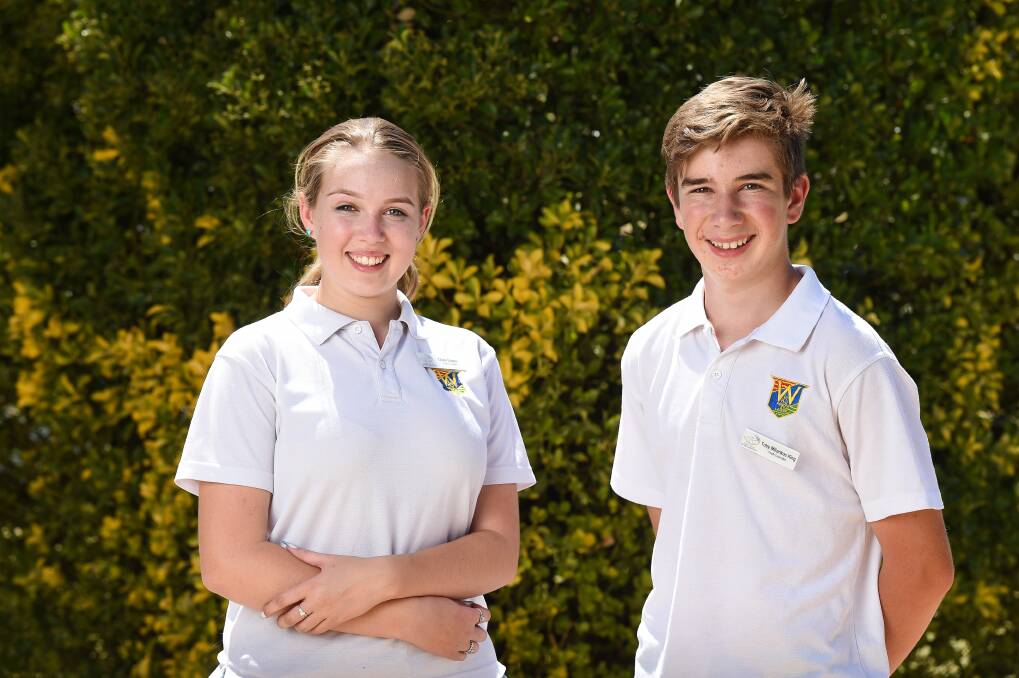 CHOSEN: Chloe Dowell and Toby Miliankos-King are Wangaratta Youth Council's new deputy mayor and mayor. Picture: MARK JESSER
