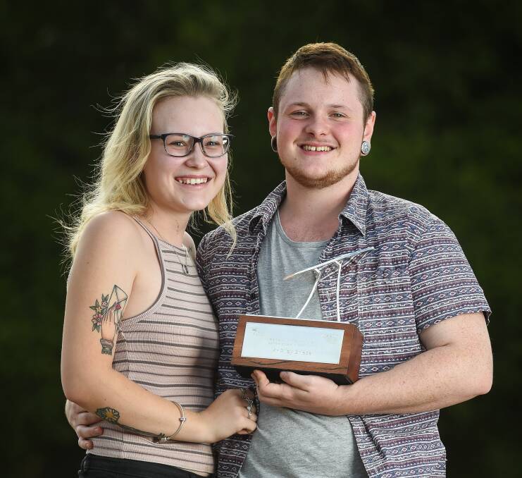PROUD: Riley Briese, pictured with his partner Taylah O'Bree, has been named Victoria's Volunteer of the Year for his work supporting young transgender people. He was chosen from 60 other volunteers. Picture: MARK JESSER