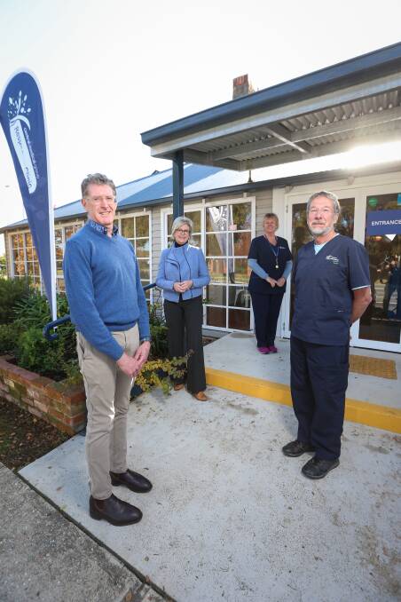 RUNNING: Indi MP Helen Haines launched a respiratory clinic at Central Medical Group, with Greg Gladman, Suzanne Fisher and David Tillett. Picture: JAMES WILTSHIRE
