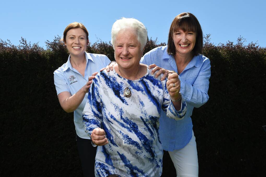 HOPE: Alys Cummings, Pam Crosthwaite and Judy Bartel are walking in Wodonga on Sunday to raise money for Parkinson's. Picture: MARK JESSER