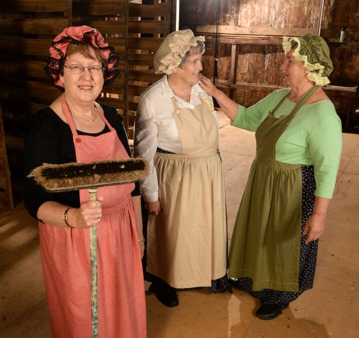 NEW LOOK: Rutherglen Lions Club members Betty Potter, Anne Bilston and Joy Nolan test out the costumes they created across three days for the Lions International 201V6 District Convention. Picture: MARK JESSER