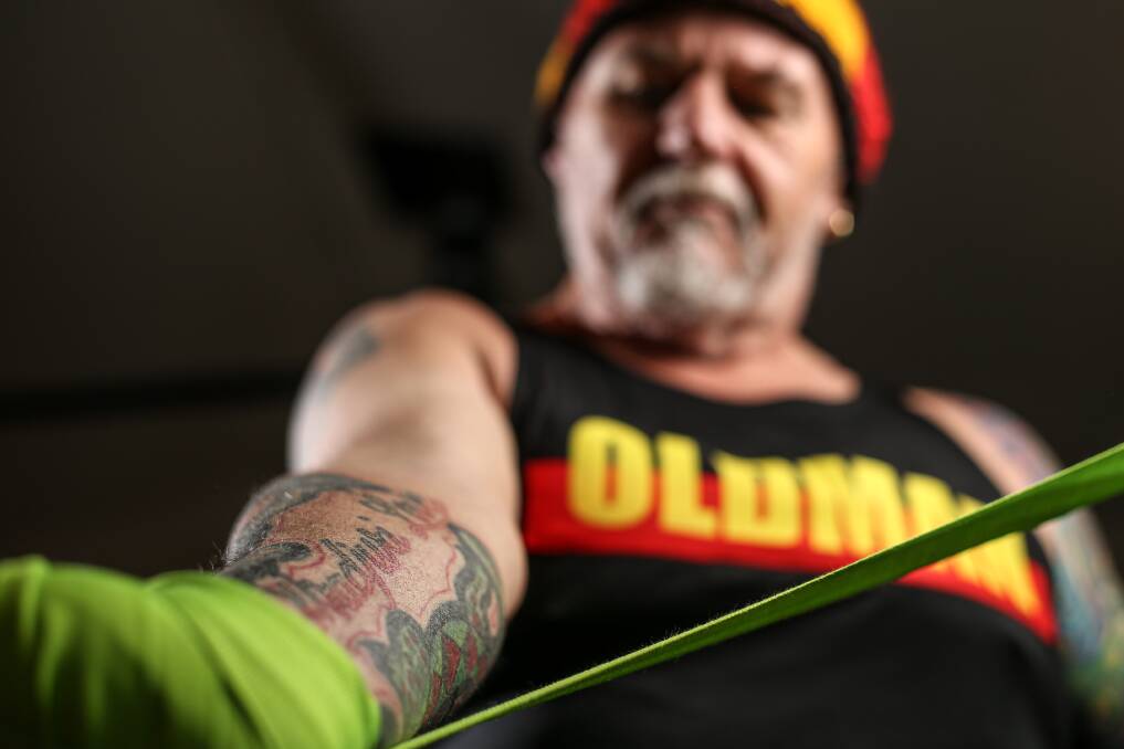 Darcy Brown, 'Buddy Old Man', is counting down to his first fight, raising awareness of mental health, disability and Aboriginal health. Picture: JAMES WILTSHIRE
