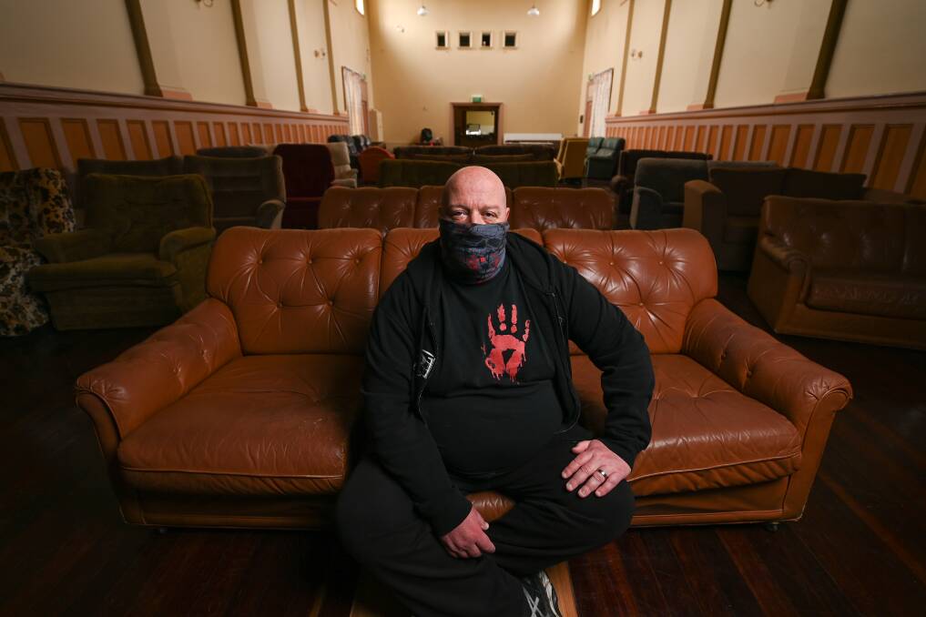QUIET: Asylum Ghost Tours owner Geoff Brown has shut down his business for a second time. He conducts tours of the abandoned parts of the former Beechworth mental hospital like the Bijou theatre. Picture: MARK JESSER