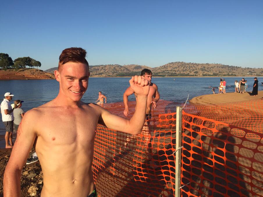 TRAINING: Wodonga's Nathan Rodgers was first in the two kilometre open swim at the second Dip for Dempsey, which raised $10,000 for Nick Dempsey.