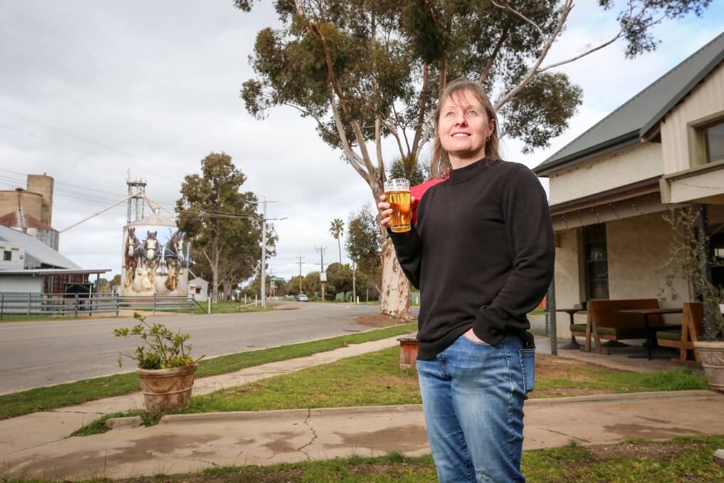 BASIC ASK: The Goorambat community, including Railway Hotel owner Jacqui Coleman, are asking council to build a public toilet. Picture: JAMES WILTSHIRE