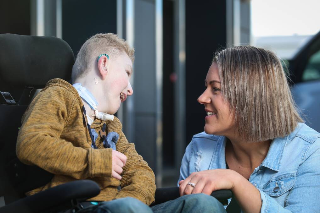 A fundraiser has allowed Ella Delphin to buy a wheelchair-accessible van for her son, Kobi Doyle, 8. Picture: JAMES WILTSHIRE