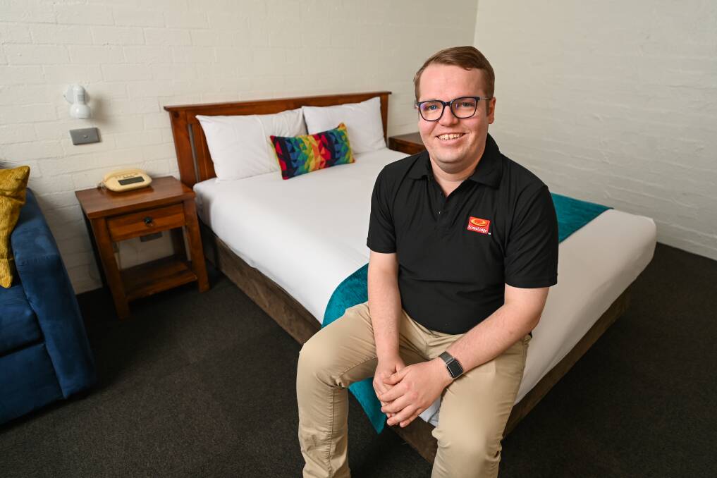 Econo Lodge Border Gateway Wodonga general manager Duncan McLaren has his rooms fully booked for Monday's border reopening. Picture: MARK JESSER