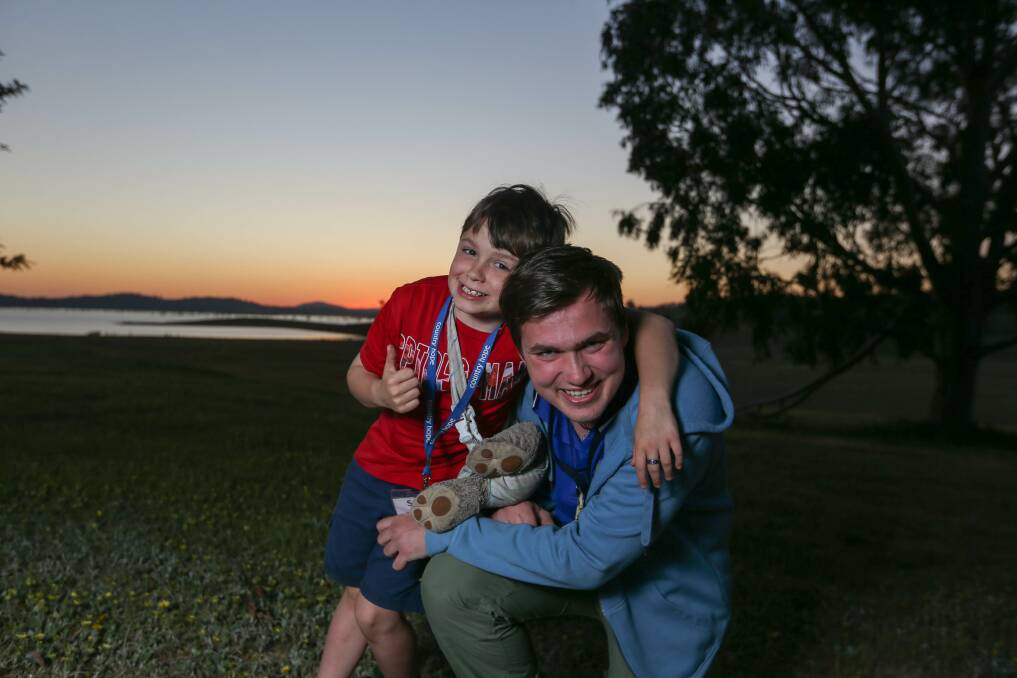 NEW FRIENDS: Wodonga 10-year-old Seth and buddy Liam from Wagga have bonded during the Time Out for Life camp. Pictures: TARA TREWHELLA