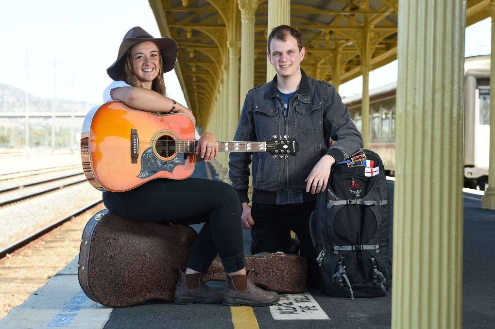 JOURNEY: Musicians Maidie Dawson, from Kergunyah and Lachlan Mitchell from Jindera are on their way to the UK. Picture: MARK JESSER