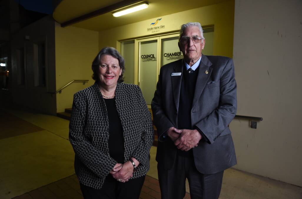 The Greater Hume leadership duo of Heather Wilton and Doug Meyer has been restored for the next two years. Picture: MARK JESSER