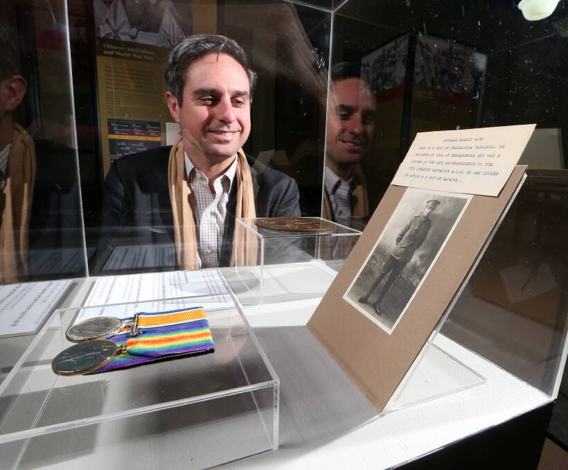 CONNECTION: Burke Museum manager Cameron Auty says an exhibition featuring Beechworth soldier Richard Wesley Wong tells an important story, of the experience of Chinese Australians in the world wars. Picture: KYLIE ESLER 