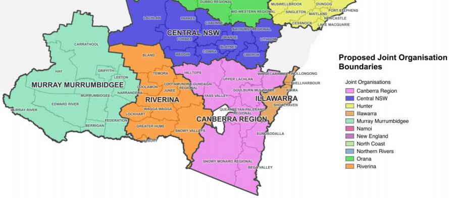 The proposed boundaries for regional joint organisations