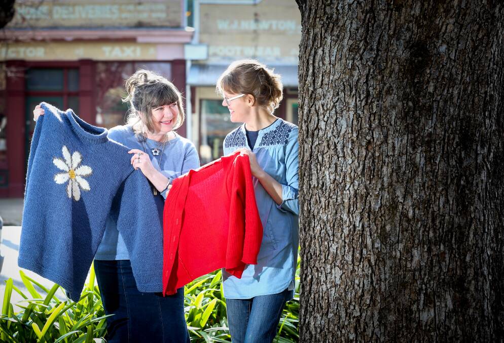 EXCHANGE: Plasticwise Yackandandah's Vanessa Welsh and Lauren Salathiel are excited for next week's clothes swap. Picture: KYLIE ESLER