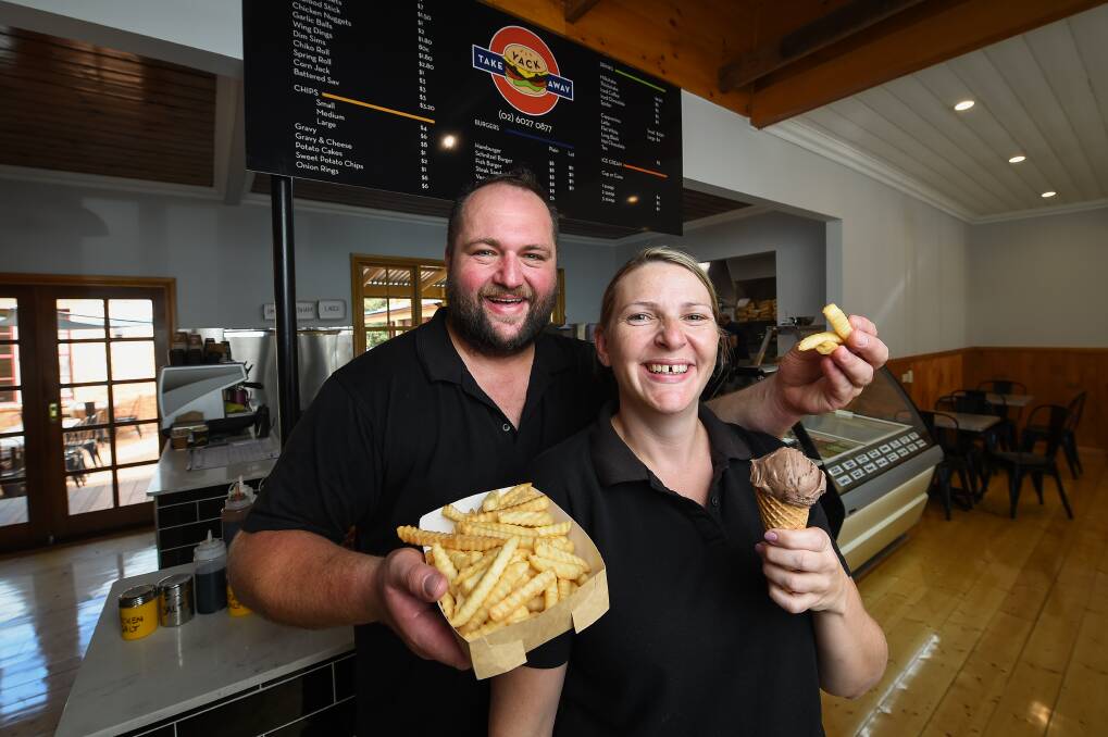 NEW: Gum Tree Pie owners Sebastian and Melinda Nedziak  have opened a takeaway store in Yackandandah and want to expand their pies business to Beechworth. Picture: MARK JESSER