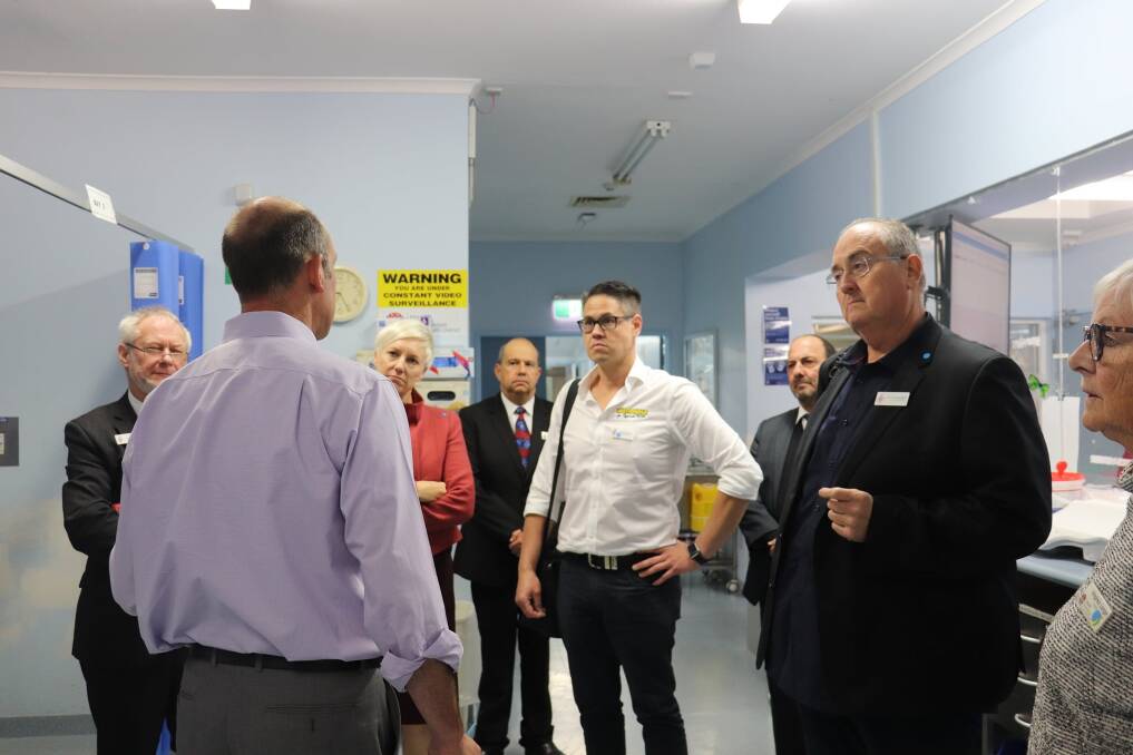 ON GROUND: Members of a NSW parliamentary inquiry including Cate Faehrmann, Wes Fang and Walt Secord visited Deniliquin Hospital ahead of their hearing. It was not broadcast but a trial webcast will be done at the next hearing after considerable interest. Picture: NSW LEGISLATIVE COUNCIL 
