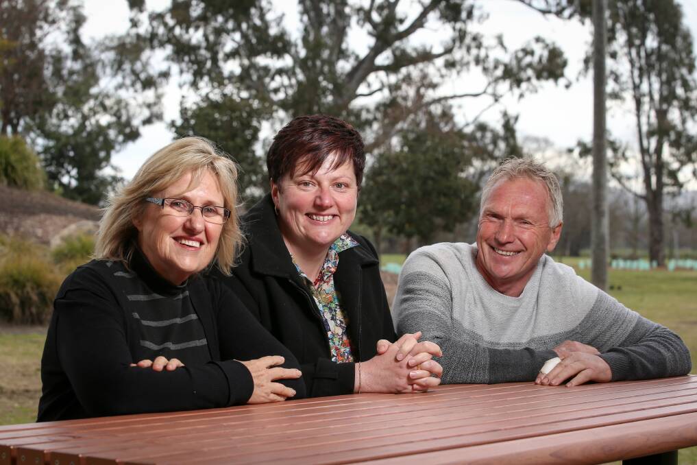 Upper Murray Family Care recruitment, assessment and training officer Jeanine Aughey with foster carers Robyn Bottrell and Rudy Kramer. Picture: JAMES WILTSHIRE