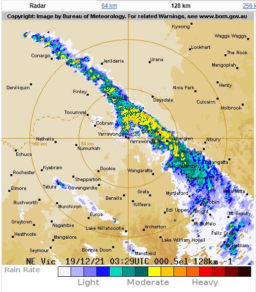 A significant rand band passed over Albury-Wodonga just before 3pm.