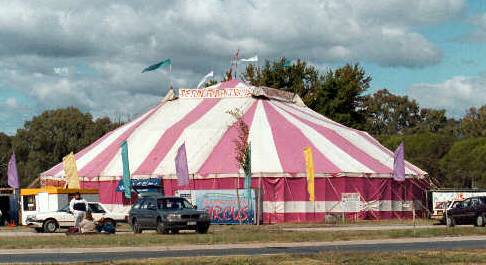One of the old tents the fruities performed in, dubbed 'the pavlova'.