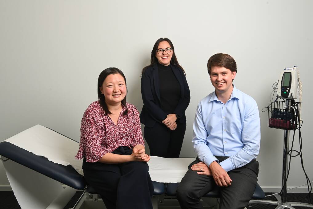 NEW SERVICE: Albury Wodonga Cancer Care is a new bulk-billing oncology service. Dr Kay Xu, practice manager Kristie Cheng and Dr Brett Hamilton are the team behind it. Picture: MARK JESSER