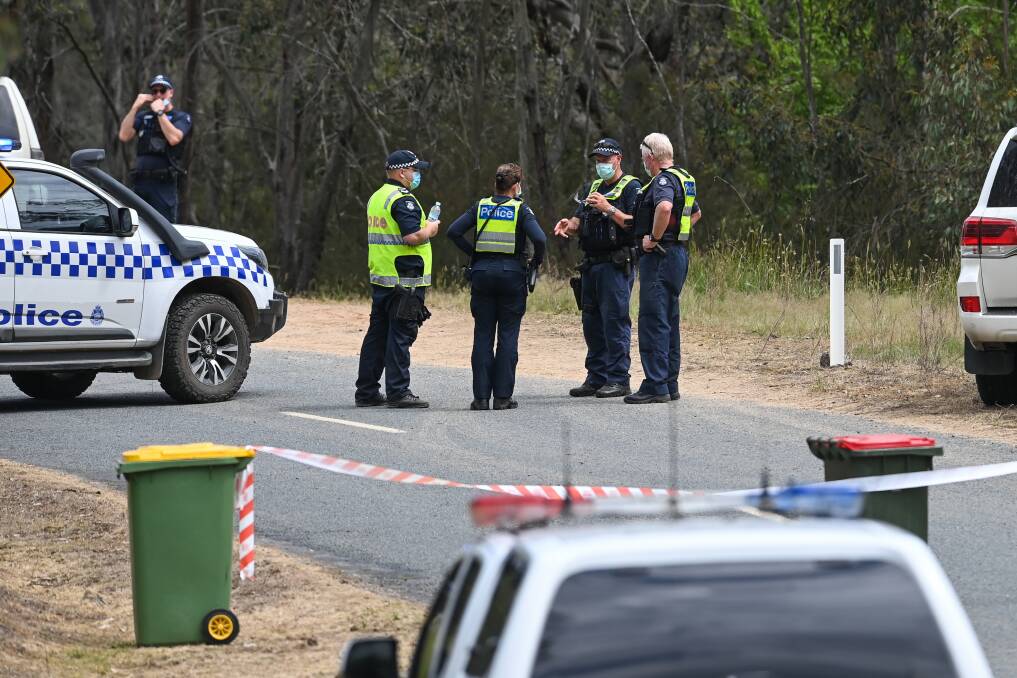 Police on scene of the crash in Lucyvale on Saturday. Picture: MARK JESSER