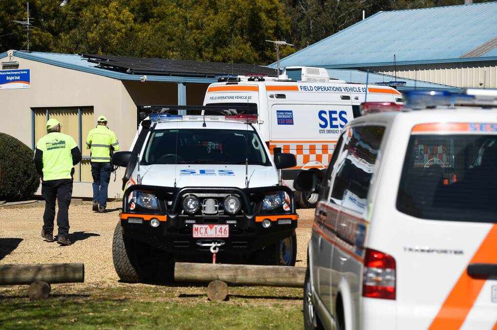 HANDS ON DECK: Multiple SES units, police and Bush Search and Rescue spent Tuesday and Wednesday morning in Bright searching for Alex Thompson. Picture: MARK JESSER