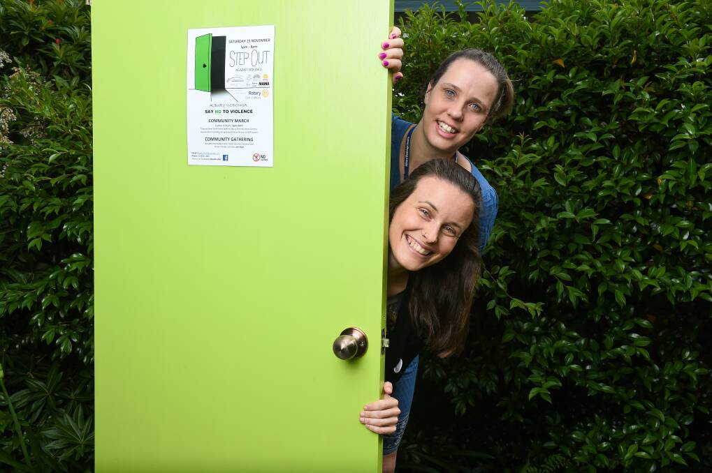 OPEN DOOR: Albury Deputy Mayor Amanda Cohn and Alicia Emerson-Webber, event co-ordinator, are marching in the inaugural Step-Out Albury Wodonga event. Community members are invited to march, meet front-line workers and connect with support services. Picture: MARK JESSER