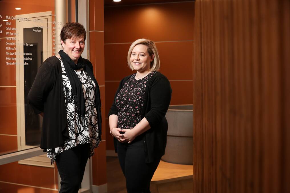 ASK US: Upper Murray Family Care, with Jeanine Aughey, Jasmine Isaacs and carers, are holding information sessions next week about foster care. Picture: JAMES WILTSHIRE