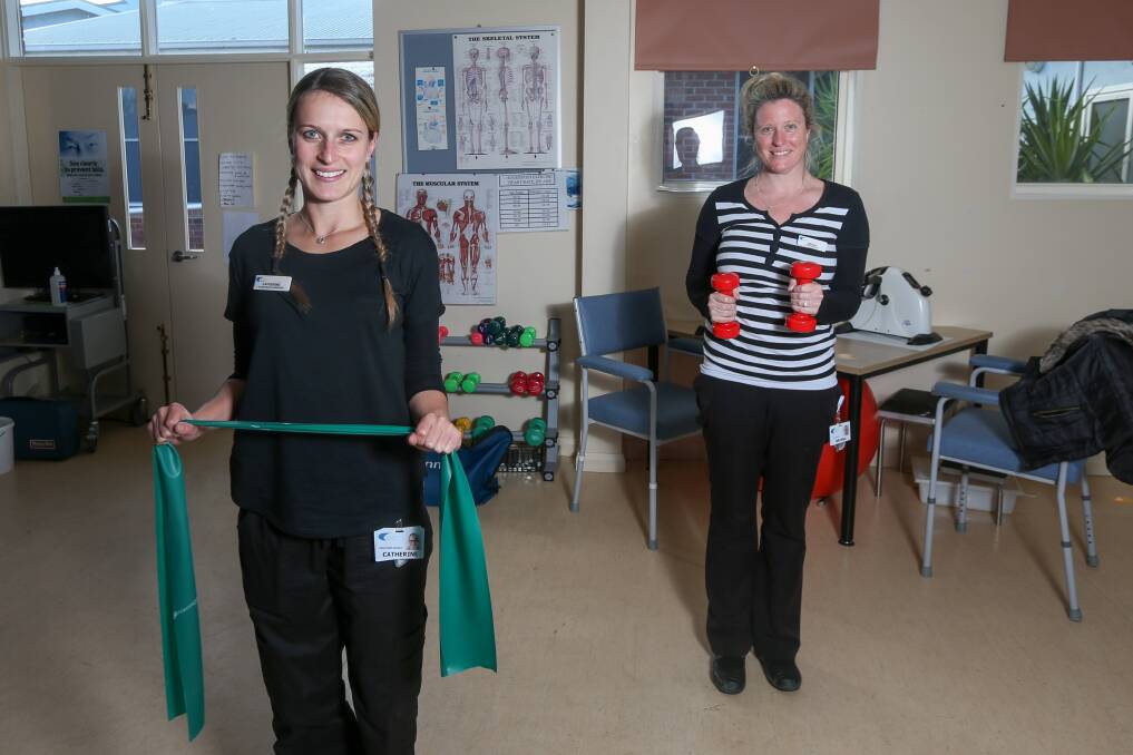 NEW VENTURE: Tallangatta Health Service allied health assistant Catherine Gray and physiotherapist Briana Habermann will contribute to a new project, funded by the state government. Picture: TARA TREWHELLA
