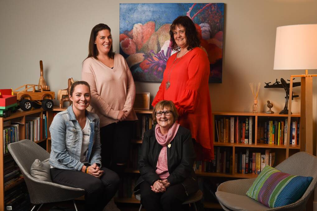 SUPPORT: Cristy Jacka, Christy McIntosh, Christine Jones and Jenny Jensen say a new resource called the 'care BAG' will be like a warm hug for newly-diagnosed cancer patients. It is being launched on August 9. Picture: MARK JESSER
