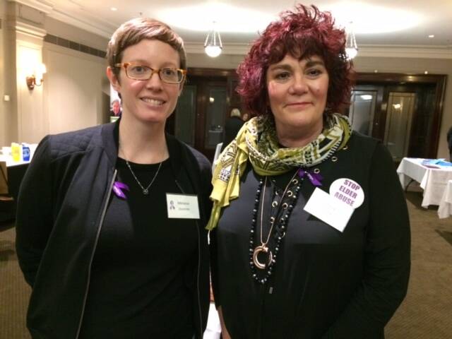 BE BRAVE: Wodonga's Maria Berry (right), pictured with Melanie Joosten of Senior Rights Victoria at an Elder Abuse forum, is urging Border people to write submissions to the Royal Commission into Aged Care.