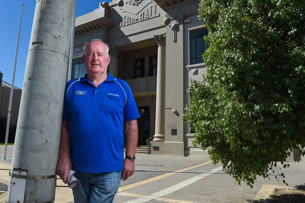 SEEKING INPUT: Moira councillor Peter Mansfield says council wants feedback on three redevelopment options for the Yarrawonga Library and Town Hall. Picture: MARK JESSER