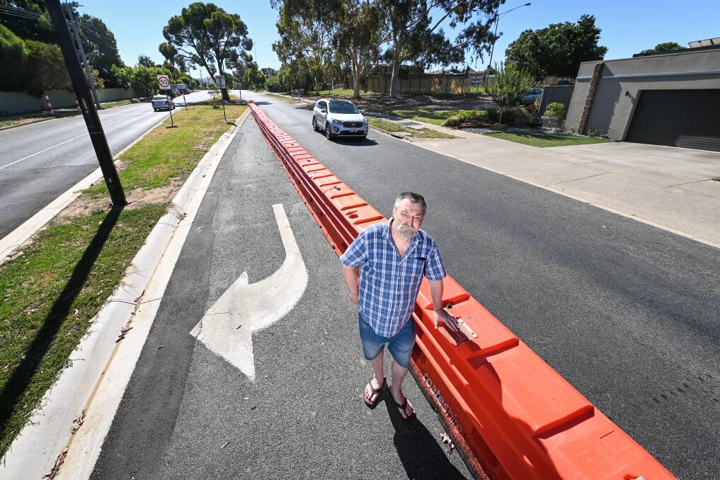 FRUSTRATED: Wodonga's Gary Williams has lived in Parkland Drive since 2012 and now won't be able to turn right into his street. Picture: MARK JESSER
