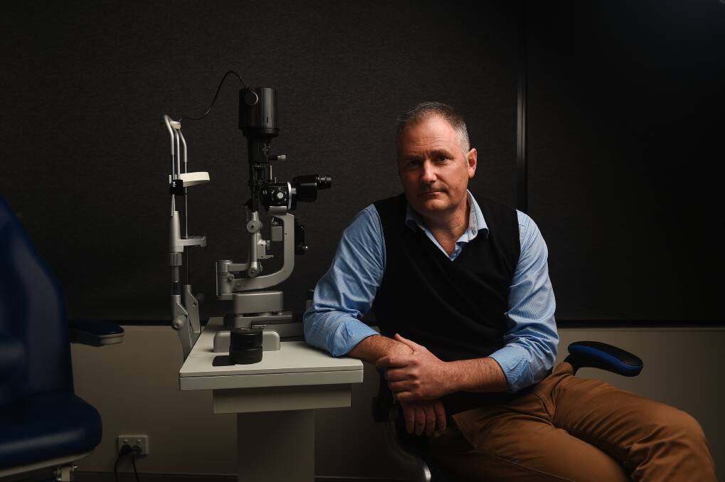 NEW OPTION: Eye Clinic Albury-Wodonga is one of seven sites taking part in a trial to test a new treatment for conjunctivitis and Dr Paul Giles is recruiting people on the Border who have the eye disease. Picture: MARK JESSER