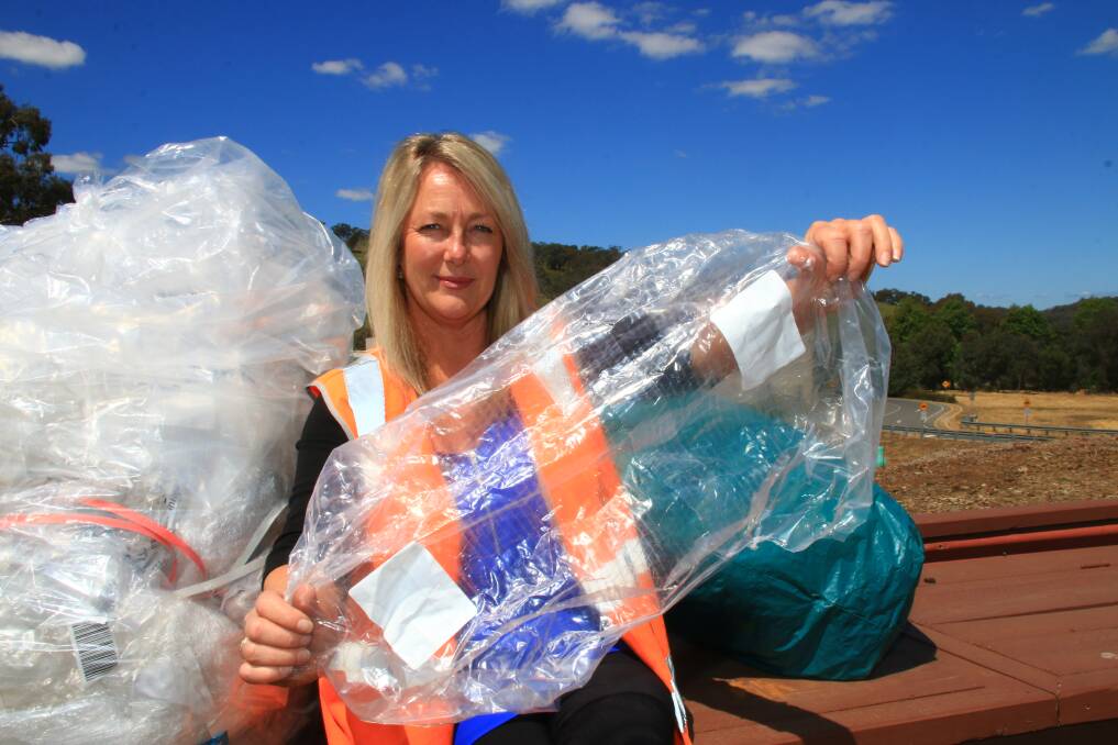 NEW LIFE: Albury Council's resource recovery team leader Andrea Baldwin is co-ordinating a trial where soft plastics from 20 businesses are being collected and sent to North Albury business Plastic Forests for recycling. 