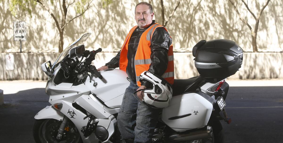 TAKING INITIATIVE: Albury's Rikk Price is encouraging other motorcyclists to enrol in accident management training, subsidised by Albury Council and NSW Roads and Maritime Services. Picture: ELENOR TEDENBORG