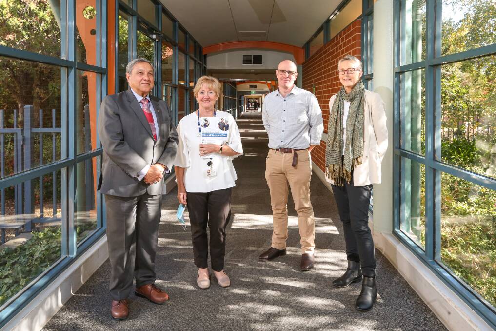 STEPS FORWARD: AWH board chair Matt Burke, AWH deputy chief executive Janet Chapman, director of emergency and critical care services David Clancy and director of perioperative and surgical services Barbara Robertson launched the clinical services plan. Picture: JAMES WILTSHIRE
