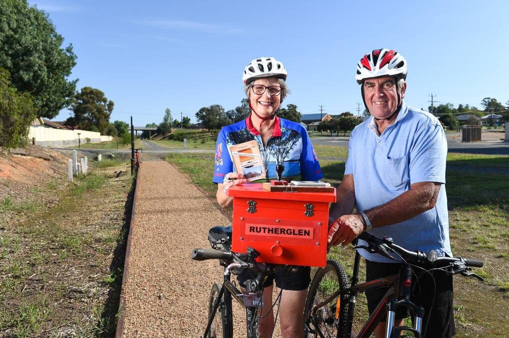 Marion Vile of Burrumbuttock and Maurice Wilson of Corowa would love to be able to cycle from Holbrook to Rutherglen and stamp their "cycle passport". Picture: MARK JESSER