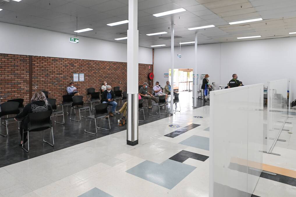 The post-vaccine waiting area of the AWH hub. Picture: MARK JESSER