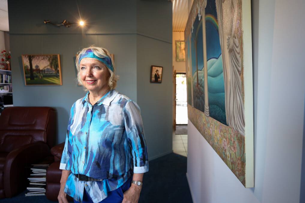 COME ON IN: Albury artist Stephanie Jakovac can't have an open studio as usual, but is welcoming appointments. Picture: JAMES WILTSHIRE