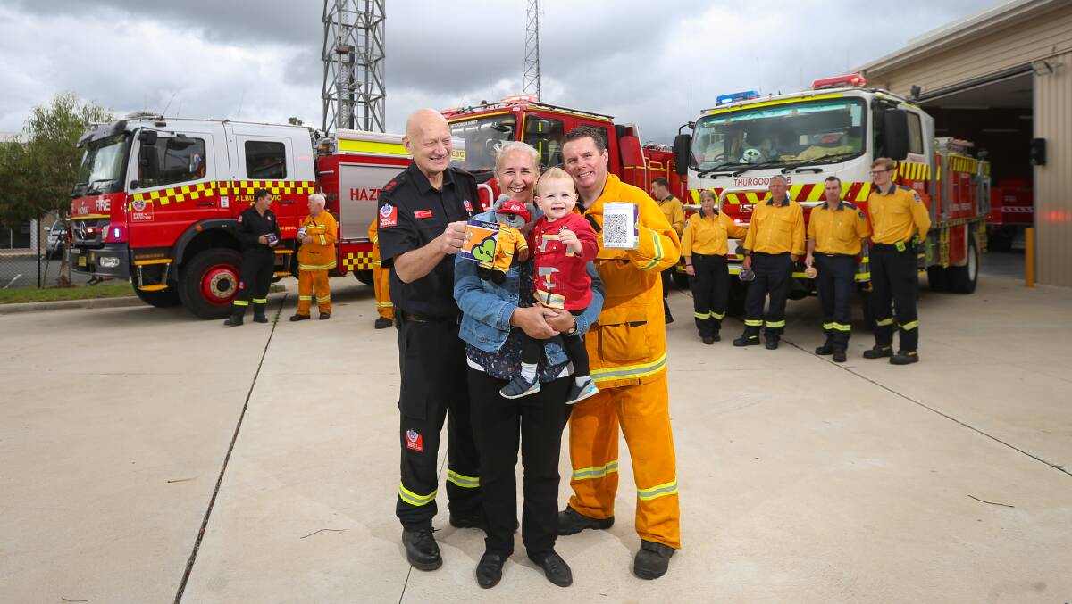 Fire and Rescue Captain John Vandeven and Wodonga West CFA's Dave Rossiter, with their crews and the RFS are among those volunteering to collect money this year. Picture: JAMES WILTSHIRE