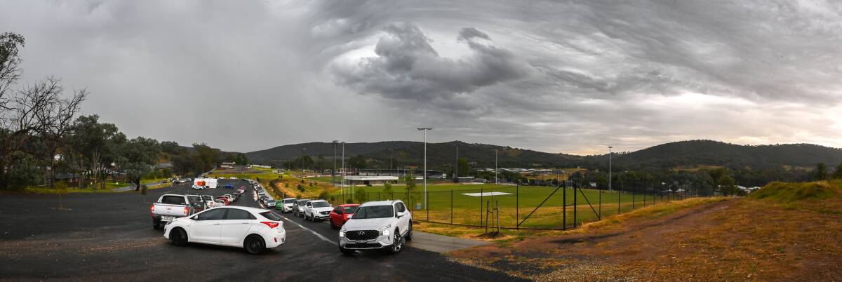 A storm over the Lavington testing centre. Picture: MARK JESSER
