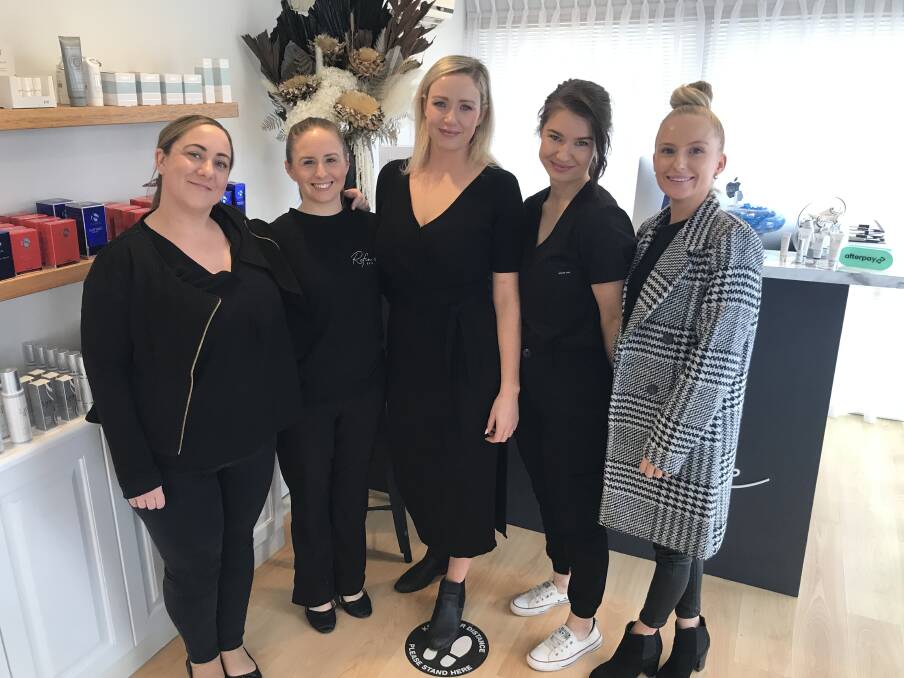 TOUGH TIMES: Refine Skin owner Jacinta Knight and her team in Wodonga are trying to stay positive but say the fourth lockdown in 15 months has hurt the most.