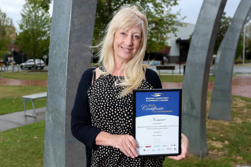 PROUD: Wodonga's Kerry Power has been recognised at the Victorian Regional Achievement and Community Awards for her work advocating for gender-diverse youth and Gateway's Gender Service. Picture: TARA TREWHELLA