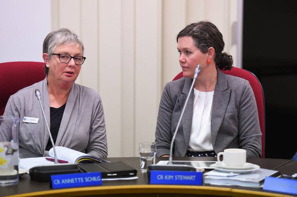 SHOES TO FILL: Greater Hume councillor Annette Schilg says Cr Kim Stewart, pictured at the September meeting, was a "breath of fresh air". Picture: MARK JESSER