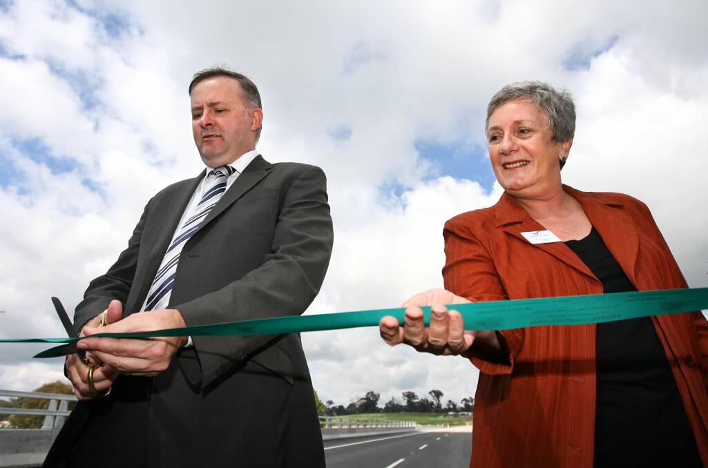 Cr Knight was joined by Transport Minister Anthony Albanese at the opening of the Woomargama Hume Highway bypass in 2011, and she has kept a speech signed by Kevin Rudd.
