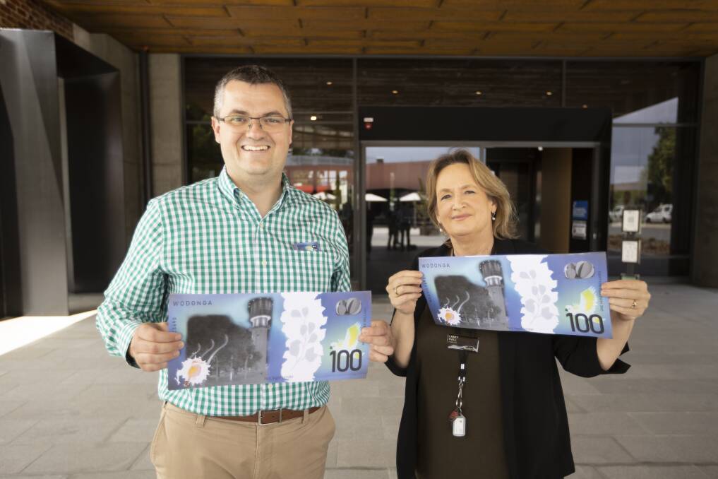 SPEND UP: Wodonga mayor Kev Poulton and councillor Libby Hall want ratepayers to tell them what areas they'd spend $100 on in the budget. Picture: ASH SMITH