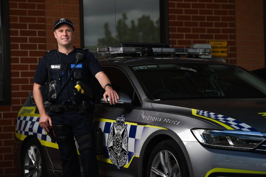 NEW FACE: First Constable Adam Presutti began with Wodonga police in 2018, after switching from the motoring industry. Pictures: MARK JESSER