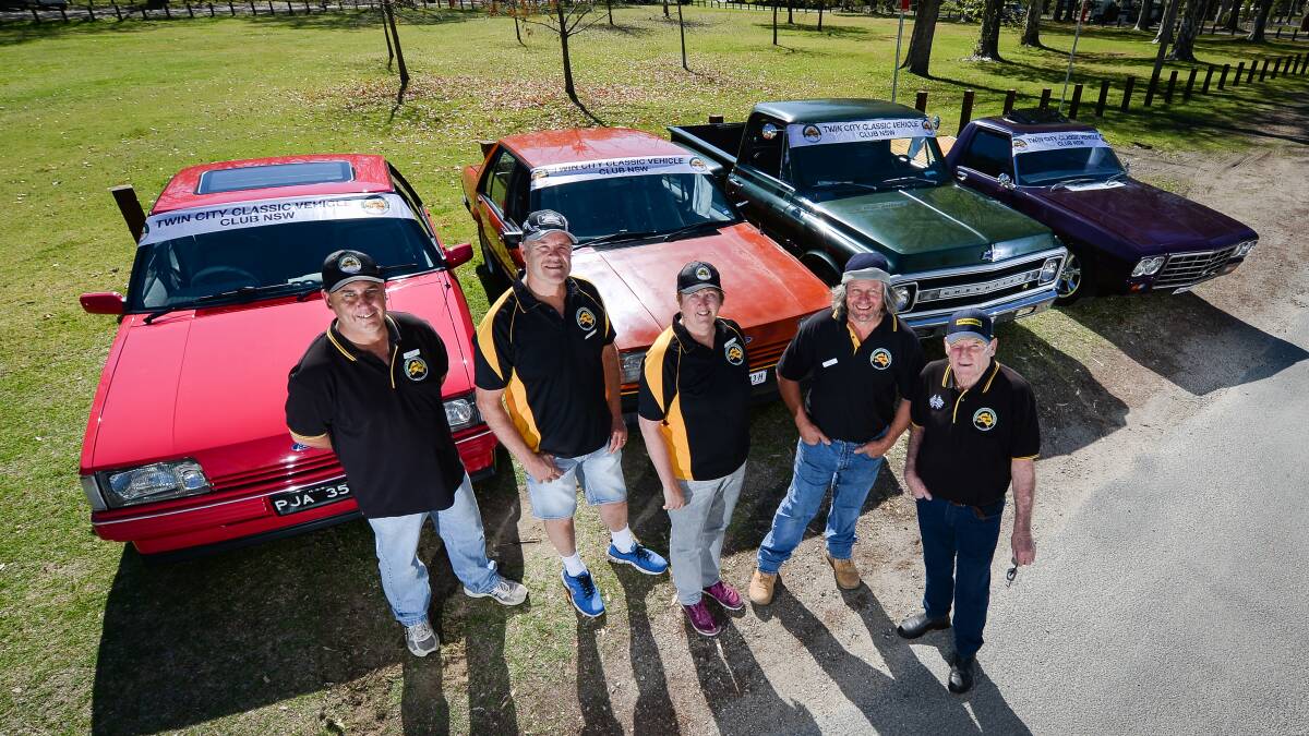 COLLECTION: Michael Quinn, Peter and Ann Appleby, Joe Hofer and Tony Francis are taking part in the show and shine. Picture: MARK JESSER